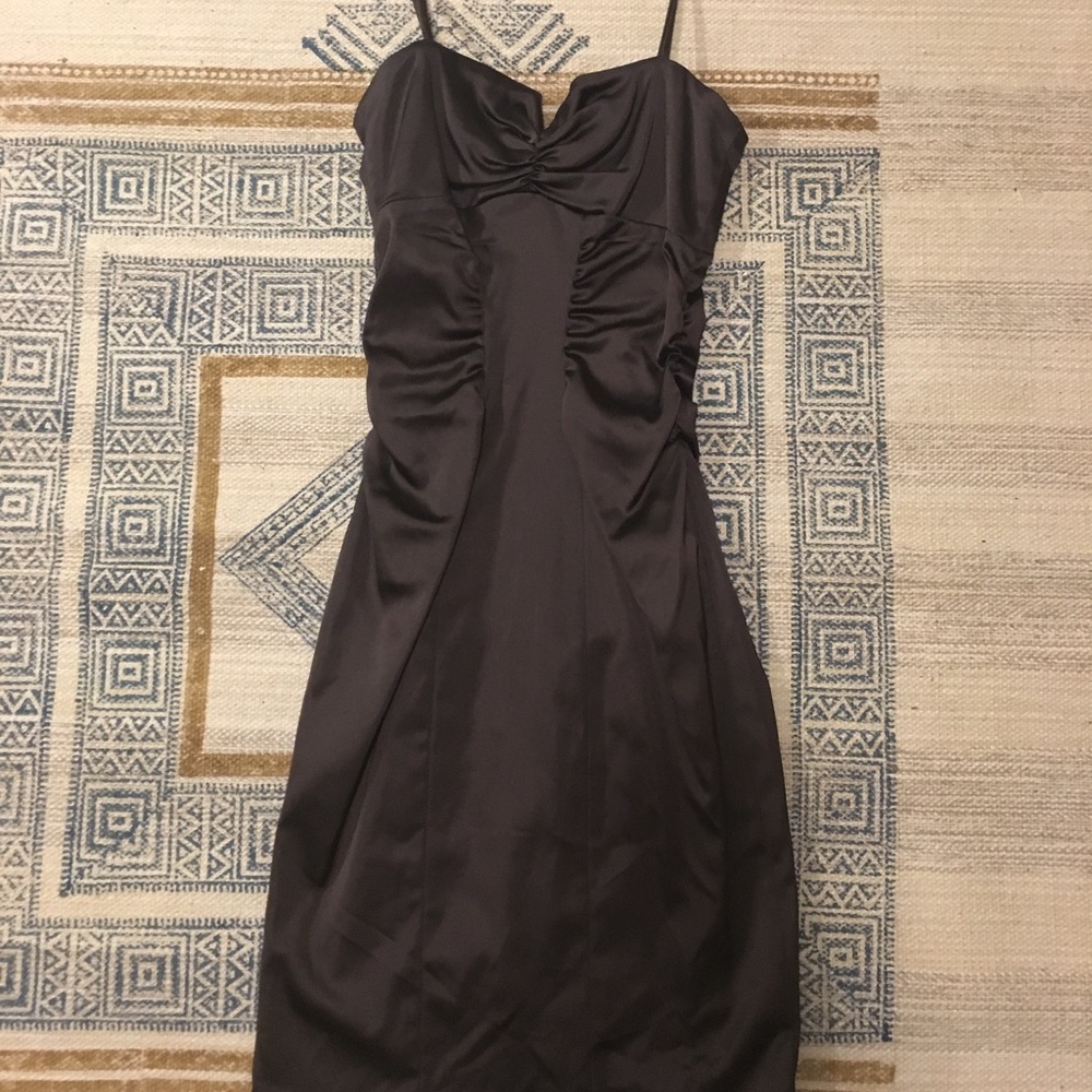 Brown satin sheath dress size 2